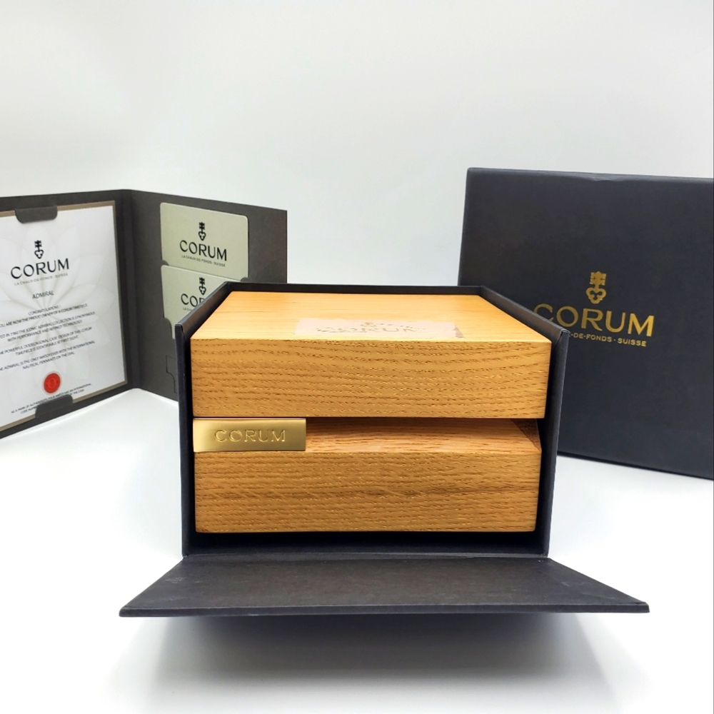 Corum Adminal Replacement Wooden Watch Box Case Authenticity Certificate EMPTY